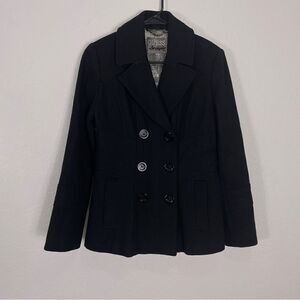 Guess Black Wool Blend Peacoat